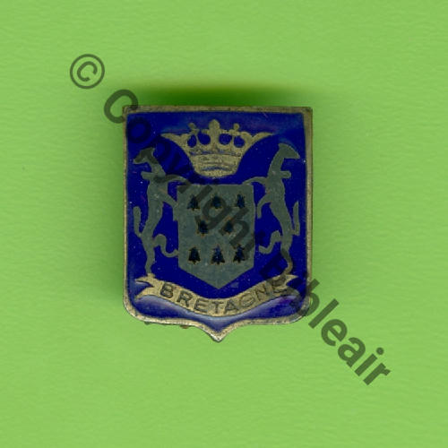 A1064NH BLASON BRETAGNE MINIATURE porte BERET SOIREE ETUDIANTES RENNES  SM Bol rectangle tres fin Dos lisse Src.Y.GENTY 